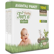 Baby Turco Doğadan Avantaj Paketi Pofuduk Bebek Bezi 4 Numara Maxi 100 Adet