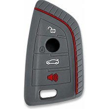 Autohan Keys Lüx Bmw F15 G20 F48 F39 X5 X6 Üçgen Tip Gri Renk Petek Desenli Anahtar Kılıfı