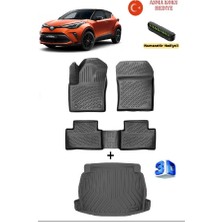 Ahlparts Toyota C-Hr 2023 Sonrası Uyumlu 3D Havuzlu Paspas ve Ses Sistemsiz Bagaj Havuzu Seti Asma Koku ve Numaratör Hediyelitör Hediyeli