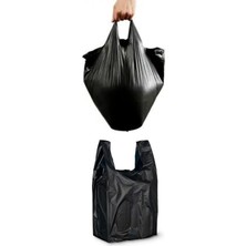 Orta Boy Kalın Siyah Hışır Poşet, 5 kg Kapasite
