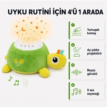 Tospish Kaplumbağa Projektörlü Bebek Uyku Arkadaşı | 10 Ses, Beyaz Gürültü, Işıklı , Müzik ve Yıkanabilir Kumaş Kılıf