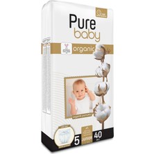 Organik Pamuklu Cırtlı Bez Tekli Paket 5 Numara Junior 40 Adet