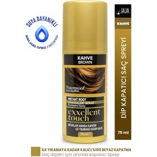 Jaja Exxellent Touch Suya Dayanıklı Beyaz Dip Kapatıcı Topik Sprey 75 ml Kahve
