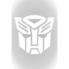 Transformers Temalı 10 x 11 cm Oto Sticker, Beyaz Renk