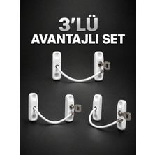 3’lü Pencere Güvenlik Kilidi Seti Anahtarlı Çocuk Güvenlik Kilidi - Lisinya