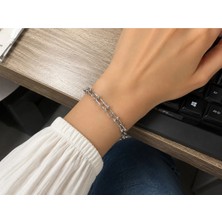 Bymiel 316L Paslanmaz Çelik Geometrik Zincir Unisex Bileklik