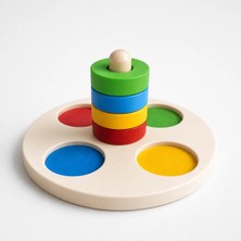 Atlas Lab Montessori Renk Eşleştirme Oyuncağı – Halkalı Bul-Tak – Motor Beceriler ve Zeka Geliştirici - 3D