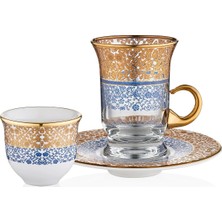 Feriha 100 ml 18 Parça 6 Kişilik Porselen Mırra ve Çay Takımı 9-01110080