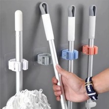 Herfie 1 Adet Duvara Monte Paspas ve Mop Tutucu Yapışkanlı Plastik Askı