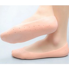 Chermik Ayak Topuk Çatlak Önleyici Silikon Patik Ten Rengi Çorap Slikon Patik Set