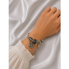 Bymiel Charm Detaylı Kuğu Figürlü Çelik Bileklik