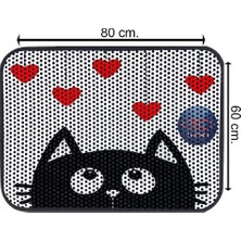 Glipet Kedi Tuvalet Önü Elekli Paspas Love 80X60 cm