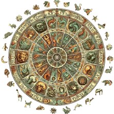 Ahşap Puzzle Yetişkin - Antik Zodyak Çarkı - 252 Parça, 29 x 29 cm - Yapıştırıcı Folyo Dah