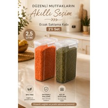 Porsima L-00895-2 2'li Erzak Saklama Kabı Seti – Hava Geçirmez Kapaklı,düzenleyici Mutfak Saklama Kabı,tablet Toz Deterjan Saklama Kabı 2,5 Litre Şeffaf