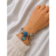 Bymiel Charm Detaylı Kuğu Figürlü Çelik Bileklik