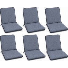 Mandaş 6 Adet Rattan Arkalıklı Sandalye Minderi (Kalınlık 4cm)-Primer Koyu Gri Yeni