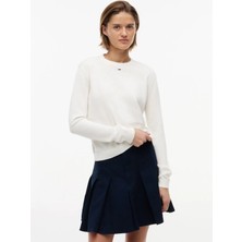Tommy Jeans Beyaz Kadın Bisilet Yaka Kazak DW0DW20159YBH