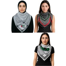 Aldayir 3 Adet 100 X100 Eşarp Filistin Bayrak