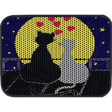 Glipet Kedi Tuvalet Önü Elekli Paspas Romantik Kediler 80X60 cm
