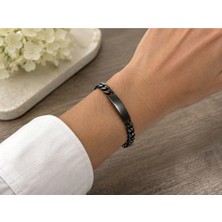 Bymiel 316L Paslanmaz Çelik Gurmet Zincir Plakalı Bileklik