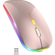 Blic Bwm6 Rose Gold Rgb Şarjlı Kablosuz 1600DPI Işıklı Kablosuz Sessiz Mouse
