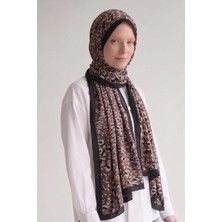 Lêvi D'or Koyu Vizon Leopar Dokulu Sport Şal