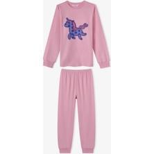 Penti Kız Çocuk Pembe Loving Unicorn Pamuklu Uzun Kollu Pijama Takımı