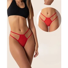 Hsc Bilişim Tegan Fantazi Kırmızı Seksi Tül Kadın String - Fantezi Tanga TG270037