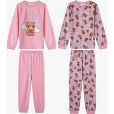 Penti Kız Çocuk Pembe Friendly Capy Pamuklu Uzun Kollu 2'li Pijama Takımı