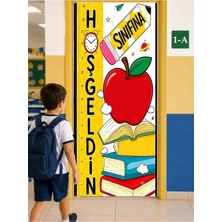 Promisebackdrop2 190X75CM Lastikli Kapı Süsü, Kumaş Kapı Giydirme, Sınıfına Hoş Geldin, Sınıf Kapısı, Okul Etkinlik Kapı Süsü