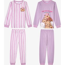 Penti Kız Çocuk Capy Community Pamuklu Uzun Kollu 2'li Pijama Takımı