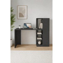 Arnetti Yağız Çalışma Masası Antrasit | Dolaplı Raflı Bilgisayar Masası ve Home Office Çalışma Masası