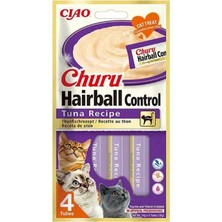 Ciao Churu Cream Hairball Tüy Yumağı Önleyici Ton Balıklı Sıvı Kedi Ödül Maması 4X14GR