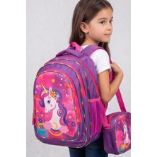 Liarca Unicorn Desenli Beslenme Çantalı Ilkokul ve Anaokulu Sırt Çantası Seti Ergonomik Çocuk Okul Çantası
