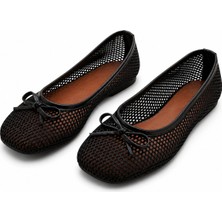 Patron Shoes Kadın File Babet Fiyonk Detaylı Hafif Rahat Günlük Şık Babet Ayakkabı