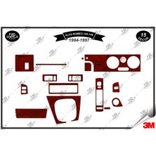 FD Damla Etiket Alfa Romeo 145 146 (1994-1997) Torpido Konsol Trim Göğüs Maun Kaplama Set 31 Parça Maun
