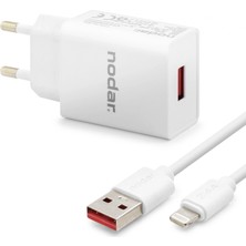 Meks Adaptör Lightning Hızlı Şarj Seti 12W 2.4A USB Lü Beyaz