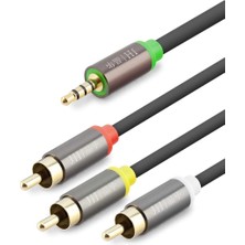 Meks 2lı 3.5 mm To 3rca Kablo Ne Gold 5m Siyah