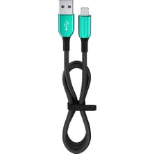 Meks Şarj Kablosu 12 Watt 2.4A USB A To Lightning 1.2m Hızlı Yeşil FC35