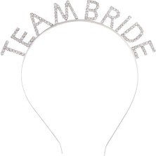 Meks Kullanıma Uygun Gümüş Kaplama Kristal Taşlı Team Bride Taç