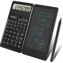 Meks Bilimsel Hesap Makinesi Silinebilir LCD Yazı Tabletli Kalemli Katlanabilir