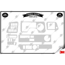 FD Damla Etiket Temsa Safir 1999-2010 Torpido Konsol Trim Göğüs Maun Kaplama Set 55 Parça Gümüş