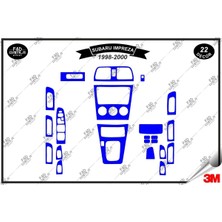FD Damla Etiket Subaru Impreza 1998-2000 Torpido Konsol Trim Göğüs Maun Kaplama Set 22 Parça Mavi