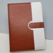 Meks 21 x 14.5 cm Mıknatıslı Defter Çizgili Termo Deri Kahverengi