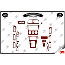 FD Damla Etiket Subaru Impreza 1998-2000 Torpido Konsol Trim Göğüs Maun Kaplama Set 22 Parça Maun