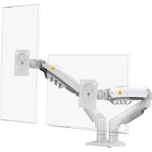 North Bayou Nb F160 Ergonomic Çift Kol 2-9 kg Kapasiteli Yeni Nesil Profosyonel Monitör Standı (Beyaz)