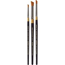 3'lü Set Profesyonel Taklon Deerfoot Stippler Fırça