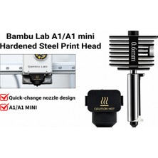 Birfigurum Bambu Lab A1/a1 Mini Hotend Sertleştirilmiş Çelik - 0.4mm