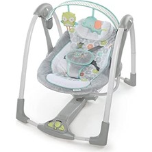 Ingenuity - Swing 'n Go Taşınabilir Salıncak - Sarılmalar ve Hoots, 5 Salıncak Hızı, 8 Yatıştırıcı Melodi, Çıkarılabilir Oyuncak Çubuğu, Yenidoğan ve Üzeri, Gri