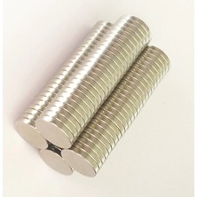By Manyetik 50 Adet 10 x 1,5 mm Yuvarlak Güçlü Neodyum Mıknatısçap 10 mm Kalınlık 1,5 mm